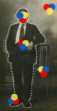 Load image into Gallery viewer, Primary Colours Palette Decoration On Vintage Man Portrait Photo - Naomi Vona Art
