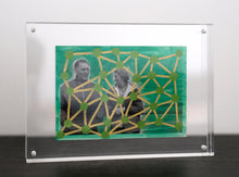 Cargar imagen en el visor de la galería, Green And Yellow Art On Vintage Couple Photo - Naomi Vona Art
