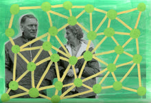 Cargar imagen en el visor de la galería, Green And Yellow Art On Vintage Couple Photo - Naomi Vona Art
