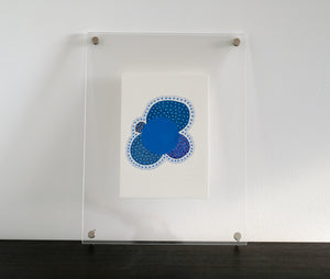Blue Abstract Organic Art Collage - Naomi Vona Art