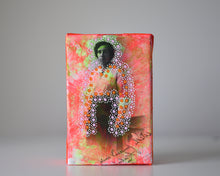 Load image into Gallery viewer, Neon Red, Pink And Orange Vintage Photo Transfer On Canvas - Naomi Vona Art
