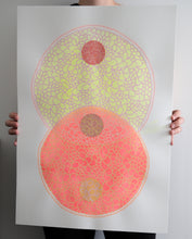 Cargar imagen en el visor de la galería, Neon Yellow And Red Contemporary Abstract Collage - Naomi Vona Art

