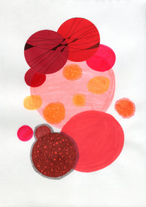 Red Abstract Art Composition Collage - Naomi Vona Art
