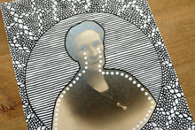 Load image into Gallery viewer, Vintage Woman Portrait Art Altered By Hand - Naomi Vona Art
