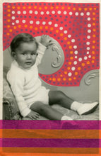 Load image into Gallery viewer, Vintage Baby Boy Portrait Photo Altered With Tape And Pens - Naomi Vona Art
