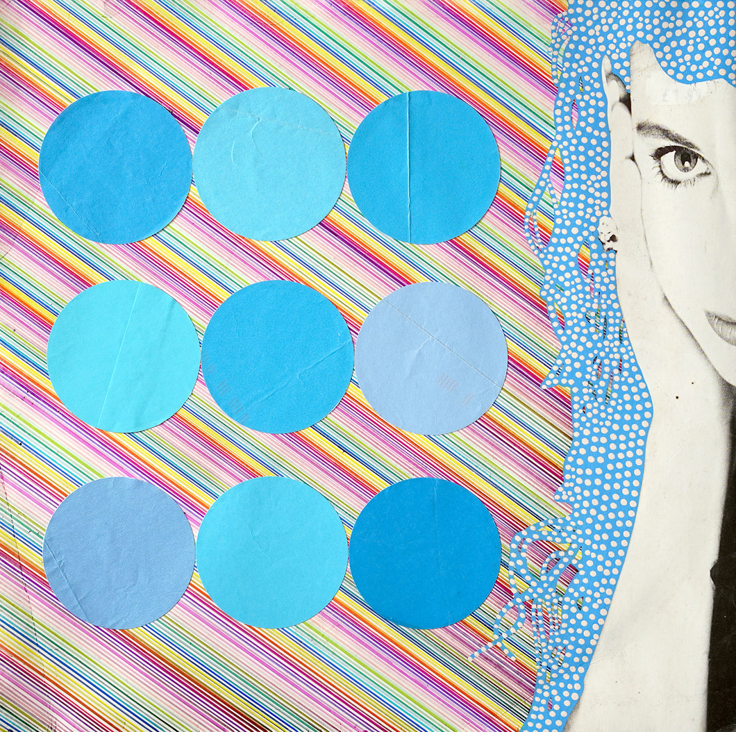 Pastel Shades Art Collage On LP Cover - Naomi Vona Art