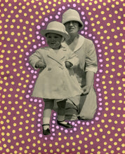 Charger l&#39;image dans la galerie, Vintage Mother With Daughter Photo Altered With Dotty Decorations - Naomi Vona Art
