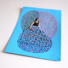 将图片加载到图库查看器，Blue Shades Mixed Media Art Collage - Naomi Vona Art
