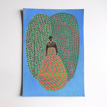 Cargar imagen en el visor de la galería, Turquoise And Green Abstract Collage Art - Naomi Vona Art
