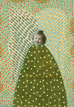 Carica l&#39;immagine nel visualizzatore di Gallery, Pastel Green Mixed Media Collage - Naomi Vona Art
