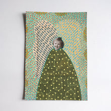 Cargar imagen en el visor de la galería, Pastel Green Mixed Media Collage - Naomi Vona Art
