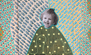 Pastel Green Mixed Media Collage - Naomi Vona Art