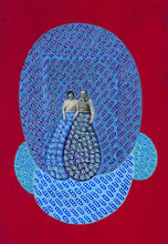 Carica l&#39;immagine nel visualizzatore di Gallery, Red And Blue Collage On Paper
