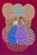 Cargar imagen en el visor de la galería, Red, Blue And Purple Mixed Media Art
