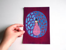 将图片加载到图库查看器，Bordeaux, Blue And Purple Collage On Paper
