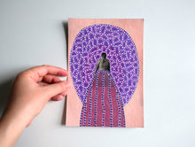 将图片加载到图库查看器，Pink Purple Art On Paper
