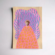 Load image into Gallery viewer, Pink, Orange And Yellow Mixed Media Collage On Paper

