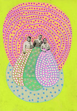Cargar imagen en el visor de la galería, Lime Green, Pink and Green Collage Art
