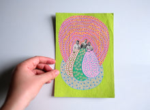 将图片加载到图库查看器，Lime Green, Pink and Green Collage Art
