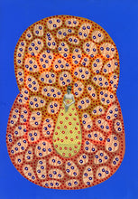 Charger l&#39;image dans la galerie, Blue Orange Mixed Media Collage Art On Paper
