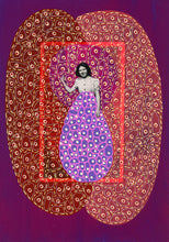 Carica l&#39;immagine nel visualizzatore di Gallery, Bordeaux Pink Elegant Collage Art On Paper
