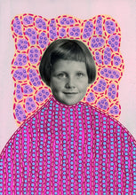 Carica l&#39;immagine nel visualizzatore di Gallery, Pink, Red, Purple And Orange Collage On Vintage girl Photo
