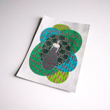 Charger l&#39;image dans la galerie, Green Smiling Girl Art Collage On Paper
