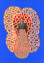 Carica l&#39;immagine nel visualizzatore di Gallery, Red And Electric Blue Art Collage On Vintage Portrait
