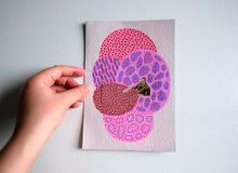 Load image into Gallery viewer, Pink Purple Vintage Mixed Media Art Collage On Paper
