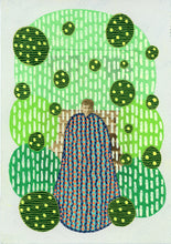 将图片加载到图库查看器，Green Beige Art Collage On Handmade Paper
