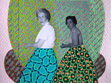Carica l&#39;immagine nel visualizzatore di Gallery, Pink, Green and Orange Mixed Media Paper Collage Art
