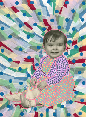 Sweet Vintage Baby Girl Portrait Altered By Hand - Naomi Vona Art