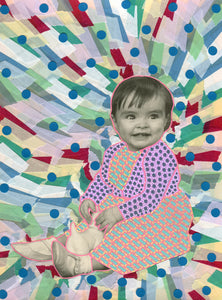 Sweet Vintage Baby Girl Portrait Altered By Hand - Naomi Vona Art