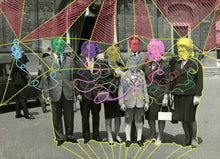Load image into Gallery viewer, Vintage Classic Family Portrait Altered With Pens - Naomi Vona Art
