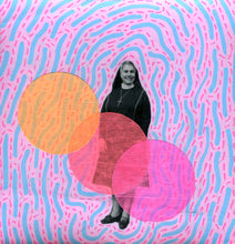 Load image into Gallery viewer, Pink Vintage Smiling Nun Portrait Altered - Naomi Vona Art

