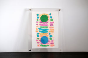 Neon Rainbow Abstract Art Collage - Naomi Vona Art