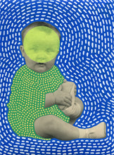 Load image into Gallery viewer, Funny Vintage Baby Photography Altered With Pens And Washi Tape - Naomi Vona Art
