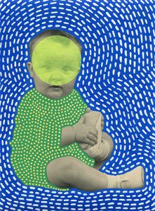 Funny Vintage Baby Photography Altered With Pens And Washi Tape - Naomi Vona Art
