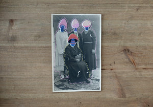 Mushroom Head Altered Vintage Family Portrait Photography - Naomi Vona Art