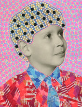 Load image into Gallery viewer, Collage On Vintage Boy Photography With Tie - Naomi Vona Art
