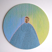 Cargar imagen en el visor de la galería, Light Blue And Mint Green Collage On Wood Panel - Naomi Vona Art
