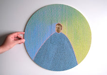 Load image into Gallery viewer, Light Blue And Mint Green Collage On Wood Panel - Naomi Vona Art
