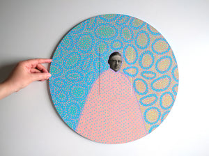 Pastel Shades Mixed Media Collage On Wood Panel - Naomi Vona Art