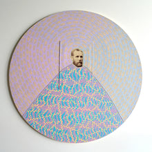 Cargar imagen en el visor de la galería, Baby Blue And Pastel Pink Art Collage On Wood Board - Naomi Vona Art

