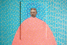 Carica l&#39;immagine nel visualizzatore di Gallery, Turquoise And Salmon Pink Art On Wood Collage - Naomi Vona Art

