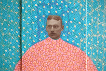 Cargar imagen en el visor de la galería, Turquoise And Salmon Pink Art On Wood Collage - Naomi Vona Art
