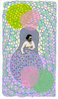 Pastel Rainbow Mixed Media Art Collage - Naomi Vona Art
