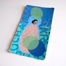 Cargar imagen en el visor de la galería, Ocean Blue And Aquamarine Mixed Media Collage - Naomi Vona Art
