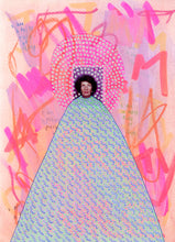 Cargar imagen en el visor de la galería, Neon Pink Mixed Media Collage On Paper
