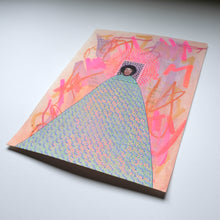 Carica l&#39;immagine nel visualizzatore di Gallery, Neon Pink Mixed Media Collage On Paper
